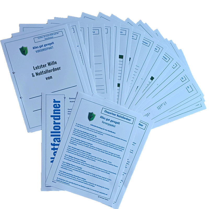Ehepartner Notfall-Dokumente zum Download